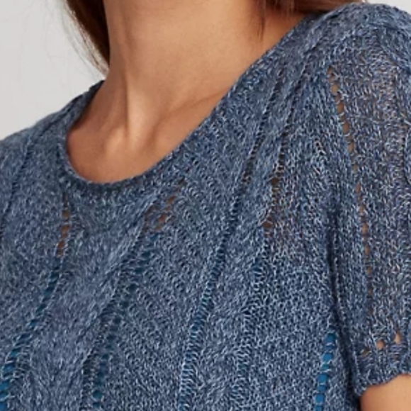 Lauren Ralph Lauren Preppy Breathable Summer Cable Knit Sweater Indigo Marl M - Picture 5 of 12